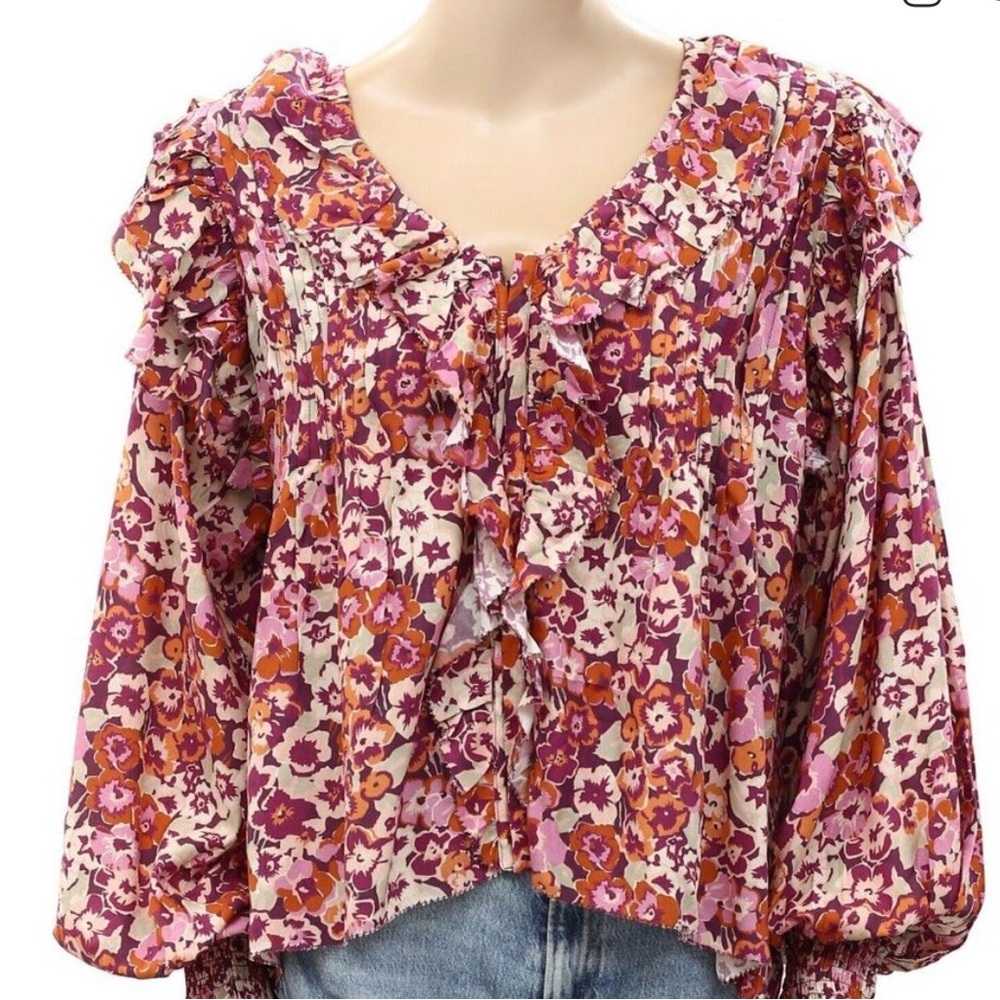 Love the Label Floral Ruffle Blouse